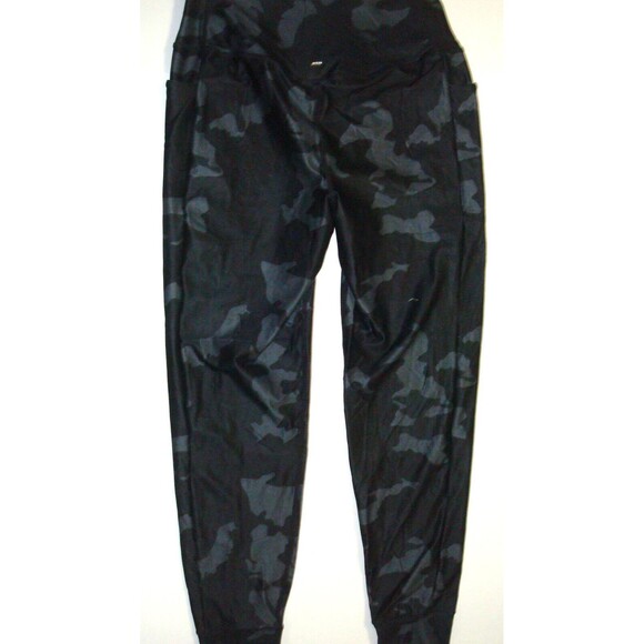 New NWT Womens Prana Pants Layna Joggers M Black Gray Camo HIgh Rise Waist Silky - Picture 6 of 8